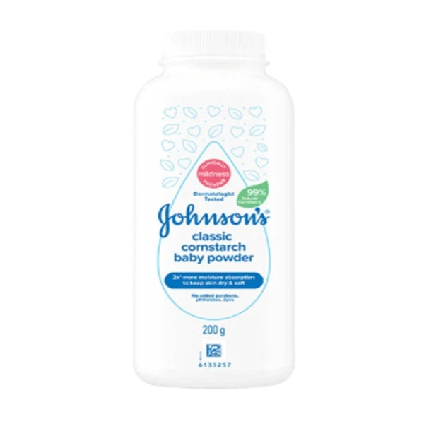 Johnsons Classic Cornstarch 200g Baby Powder